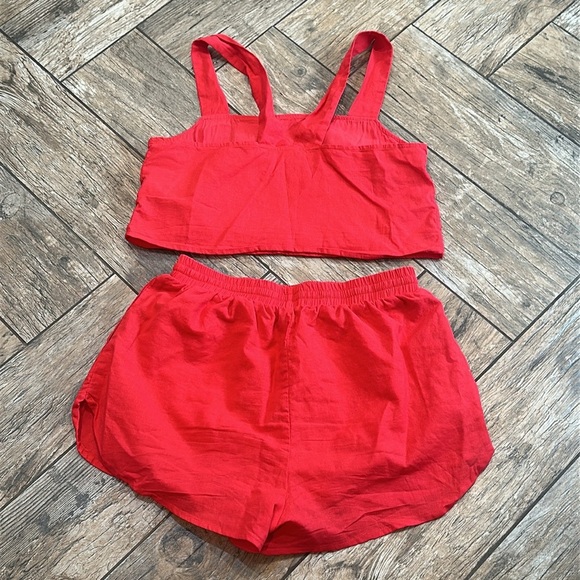 Buddy Love Nova Set Shorts Bottoms Linen Cotton red Women’s small - Picture 7 of 8